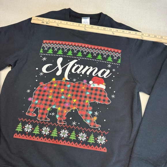 Mama Bear Christmas Black Sweatshirt - Size Medium - Picture 11 of 15